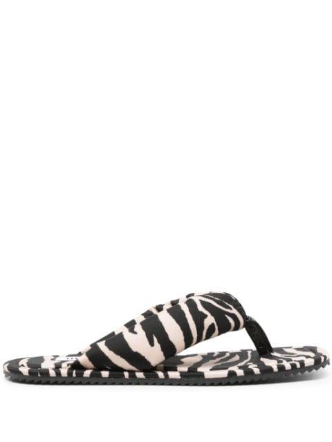 zebra-print square slides by THE ATTICO