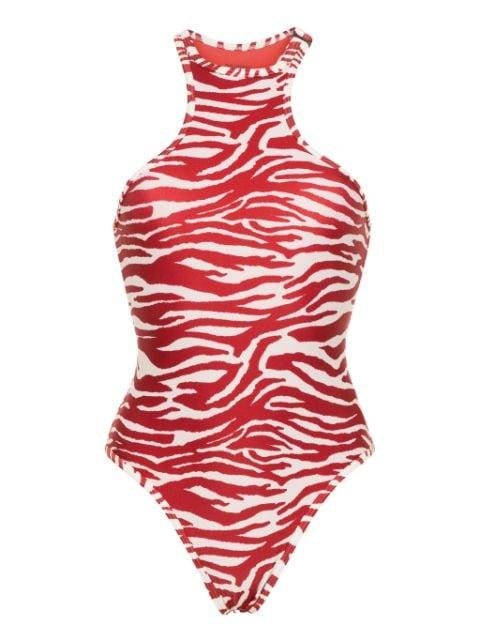 zebra-print swimsuit by THE ATTICO