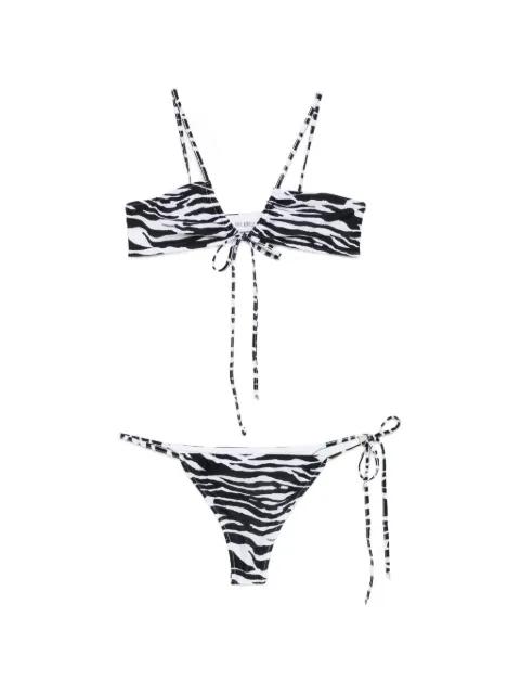 zebra-print tie-fastening bikini by THE ATTICO