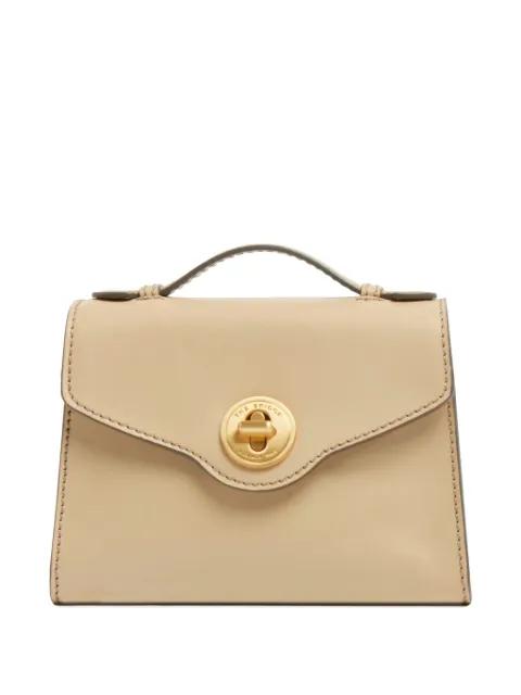 leather twist-lock tote bag by THE BRIDGE