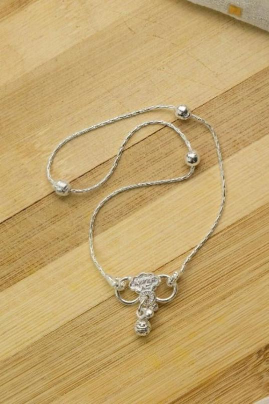 Sterling Silver Bead Summer Indie Boho Silver Indian Payal Anklet Jewellery by THE COLOURFUL AURA