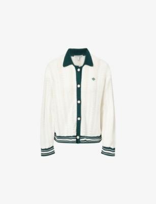 Contrast-Trims Crochet Cotton Shirt by THE COUTURE CLUB