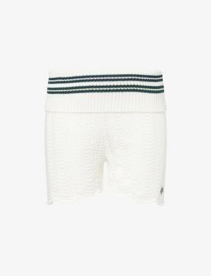 Crochet Fold Cotton Shorts by THE COUTURE CLUB