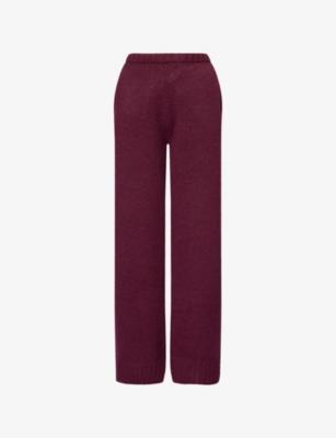 Emblem Wide-Leg Knitted Jogging Bottoms by THE COUTURE CLUB