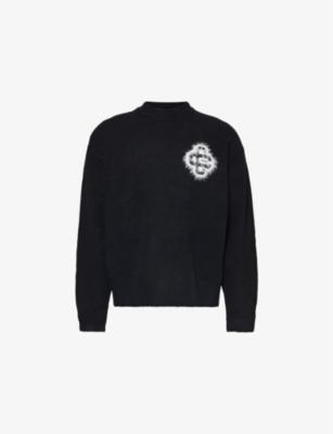 Emblem regular-fit stretch-knit jumper by THE COUTURE CLUB Emblem regular-fit stretch-knit jumper by THE COUTURE CLUB