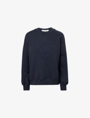 Embossed Emblem relaxed cotton-jersey sweatshirt by THE COUTURE CLUB