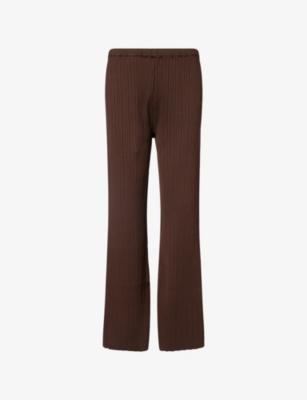 Embroidered-Logo Ribbed Knit Trousers by THE COUTURE CLUB