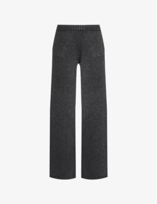 Fluffy Emblem brand-embroidery straight-leg mid-rise knitted jogging bottoms by THE COUTURE CLUB