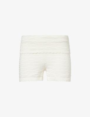 Fold-Over Knitted Cotton Shorts by THE COUTURE CLUB