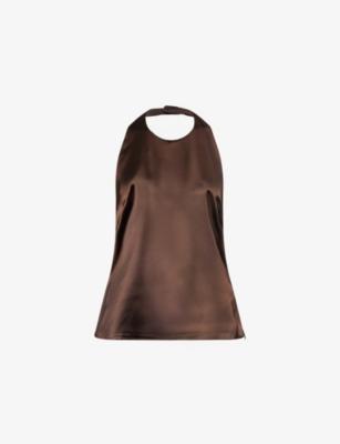Halterneck Sleeveless Satin Top by THE COUTURE CLUB