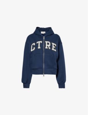 Logo text-embroidered relaxed-fit cotton-jersey hoody by THE COUTURE CLUB