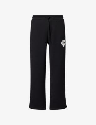 Monogram Emblem Straight-Leg Cotton-Blend Jogging Bottoms by THE COUTURE CLUB