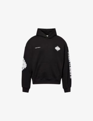 Motion Blurred-Emblem Cotton-Jersey Hoodie by THE COUTURE CLUB