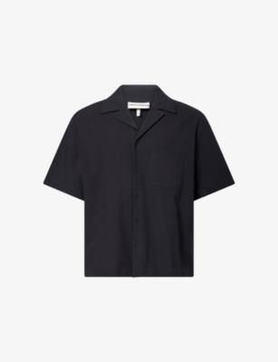 Revere-Collar Seersucker Cotton-Blend Shirt by THE COUTURE CLUB