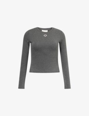 Sculpt Soft-Touch Long-Sleeves Stretch-Cotton Top by THE COUTURE CLUB