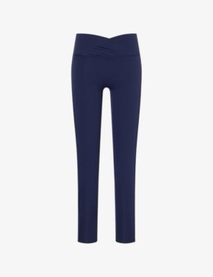 Sculpting Crossover-Waistband Stretch-Jersey Leggings by THE COUTURE CLUB