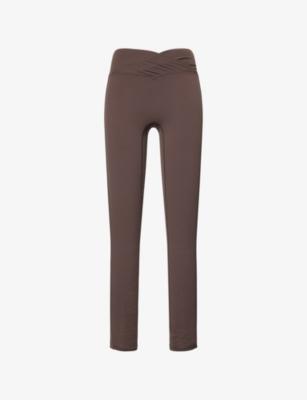 Sculpting Crossover-Waistband Workout Leggings by THE COUTURE CLUB