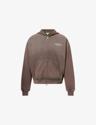 Spray-Wash Zip-Up Cotton Hoody by THE COUTURE CLUB