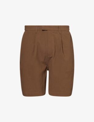 Tailored Pleated Cotton Shorts by THE COUTURE CLUB