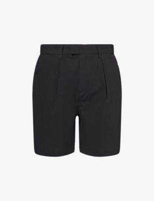 Tailored Pleated Cotton Shorts by THE COUTURE CLUB