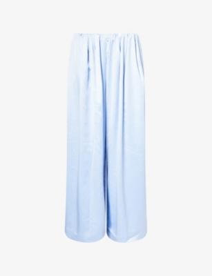 Wide-Leg Elasticated-Waist Satin Trousers by THE COUTURE CLUB