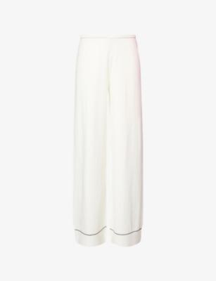 Wide-Leg Embroidered-Logo Knit Jogging Bottoms by THE COUTURE CLUB