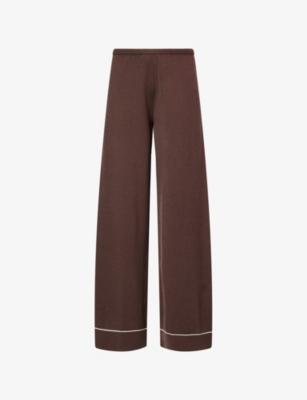 Wide-Leg Embroidered-Logo Knit Jogging Bottoms by THE COUTURE CLUB