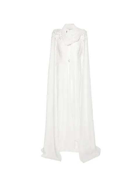 embellished cape gown by THE COUTURE CLUB