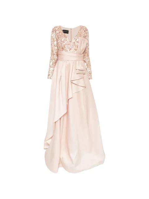 sequin-embellished ruffled maxi dress by THE COUTURE CLUB