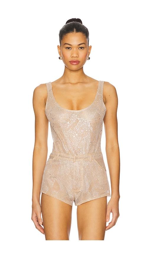 The Dolls House Starr Bodysuit in Neutral by THE DOLLS HOUSE