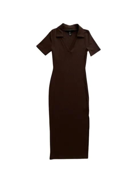 short-sleeved ribbed midi dress by THE DRESS