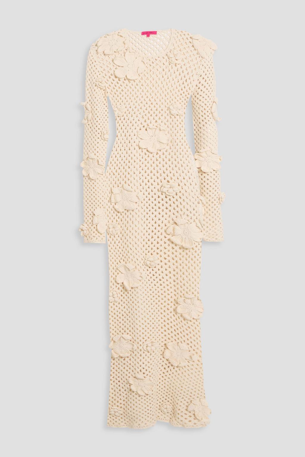 Crocheted cotton maxi dress by THE ELDER STATESMAN Crocheted cotton maxi dress by THE ELDER STATESMAN