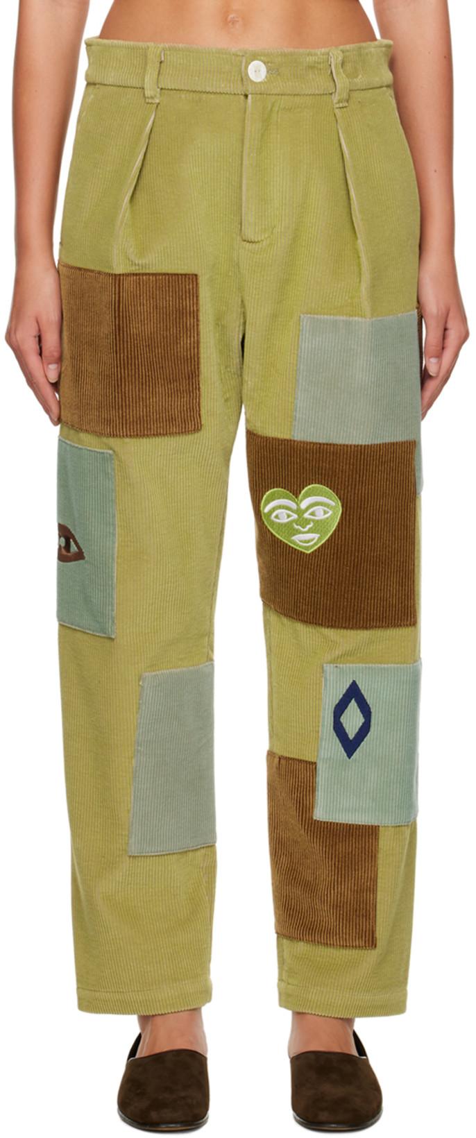 Green Patch Trousers by THE ELDER STATESMAN