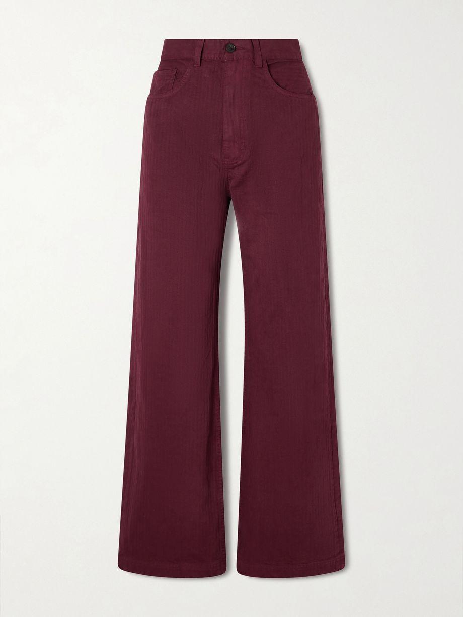 Herringbone cotton wide-leg pants by THE ELDER STATESMAN
