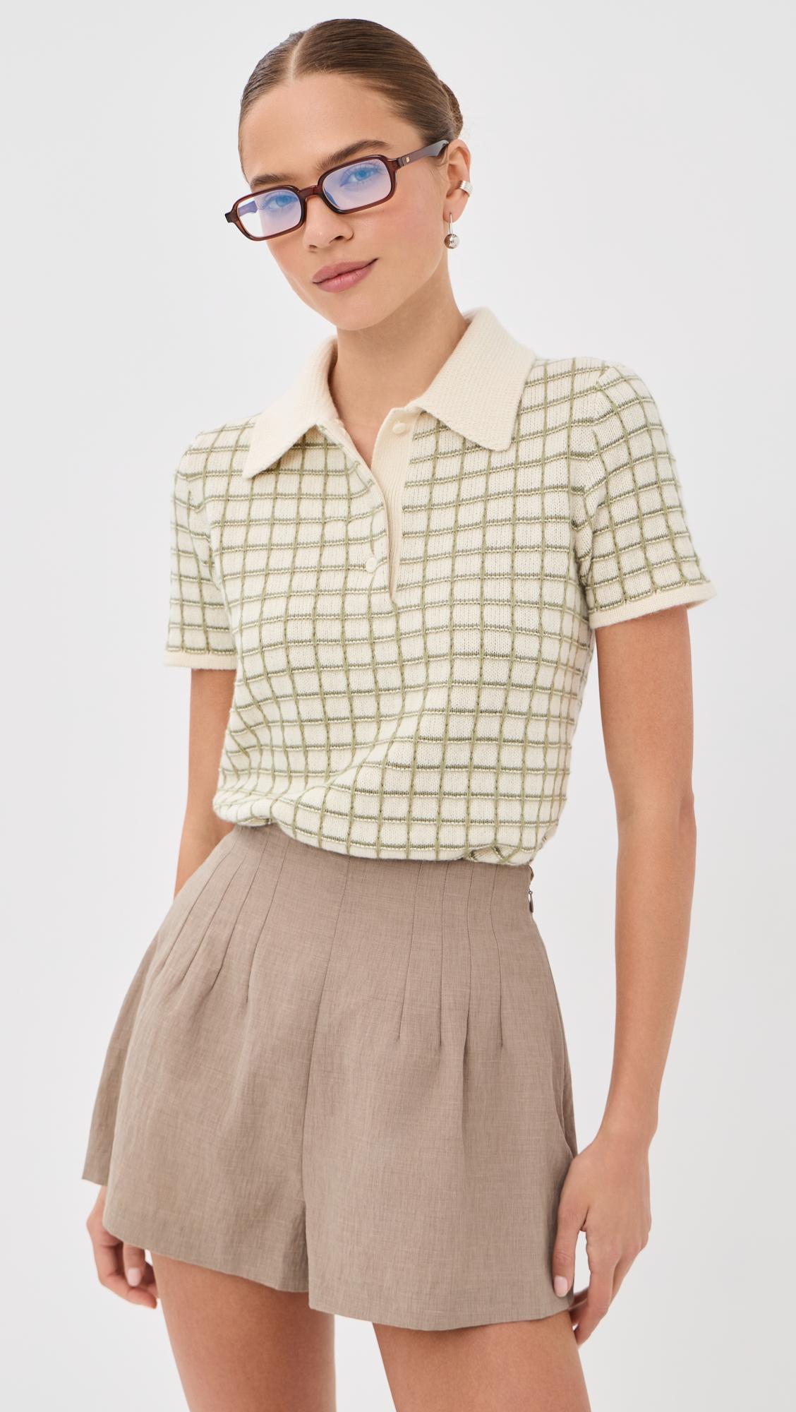 Ida Checkered Cashmere Polo by THE ELDER STATESMAN
