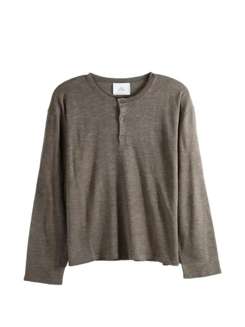 Lenny button-placket long-sleeve T-shirt by THE ELDER STATESMAN