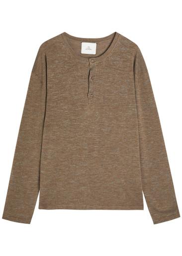 Lenny round-neck wool-blend henley top by THE ELDER STATESMAN
