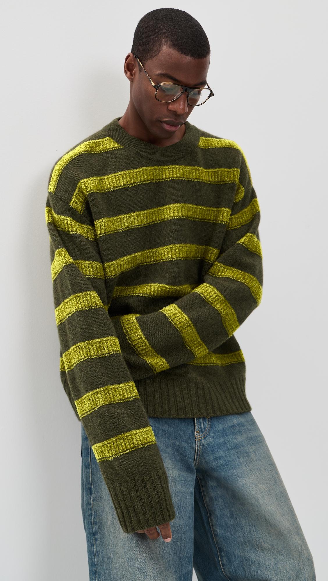 Ridgeline Stripe Cashmere Crew Sweater by THE ELDER STATESMAN