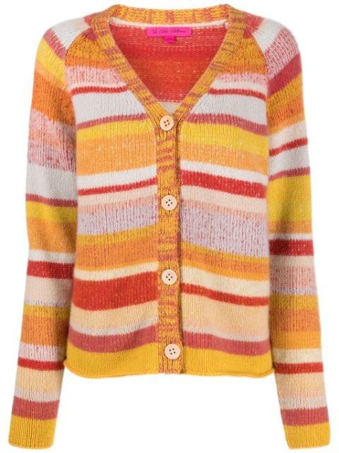 V-neck striped cashmere cardigan by THE ELDER STATESMAN