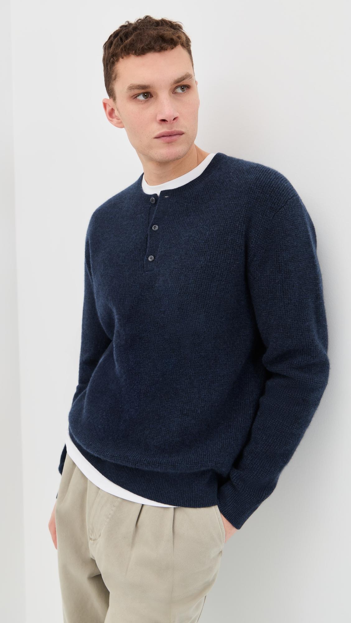 Waffle Thermal Cashmere Henley by THE ELDER STATESMAN