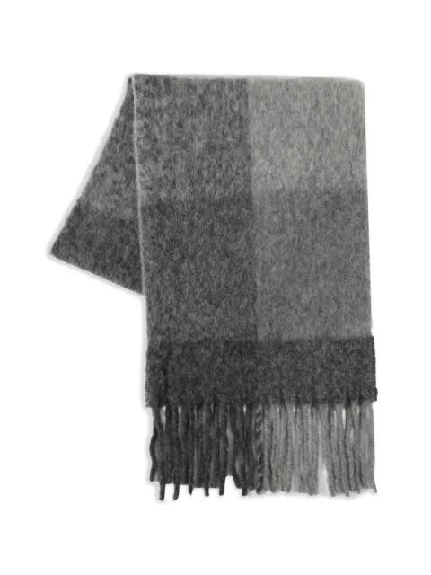 check-pattern fringed scarf by THE ELDER STATESMAN