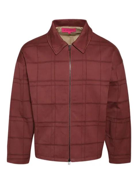 check-patterned zip-up jacket by THE ELDER STATESMAN