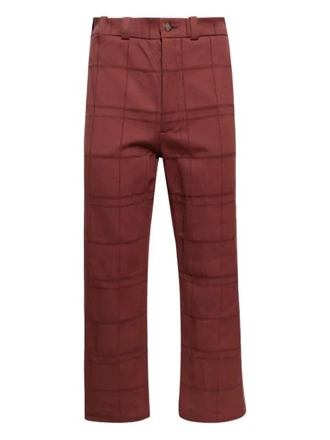 checked cotton trousers by THE ELDER STATESMAN