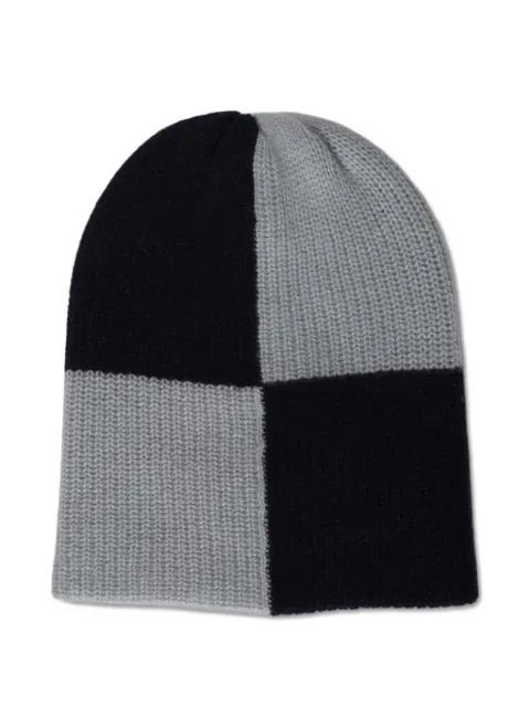 checked watchman beanie hat by THE ELDER STATESMAN