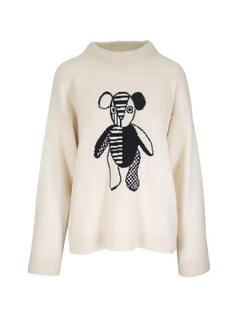 teddy-motif sweater by THE ELDER STATESMAN