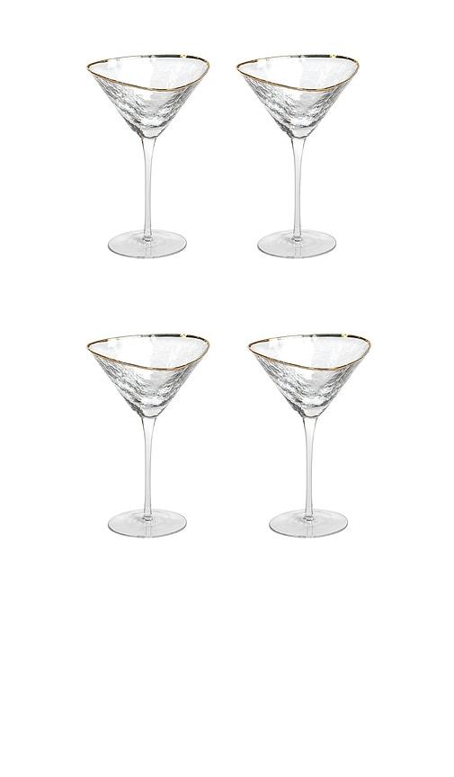 The Favorites Aperitivo Triangular Martini Glasses Set Of 4 in Metallic Gold by THE FAVORITES
