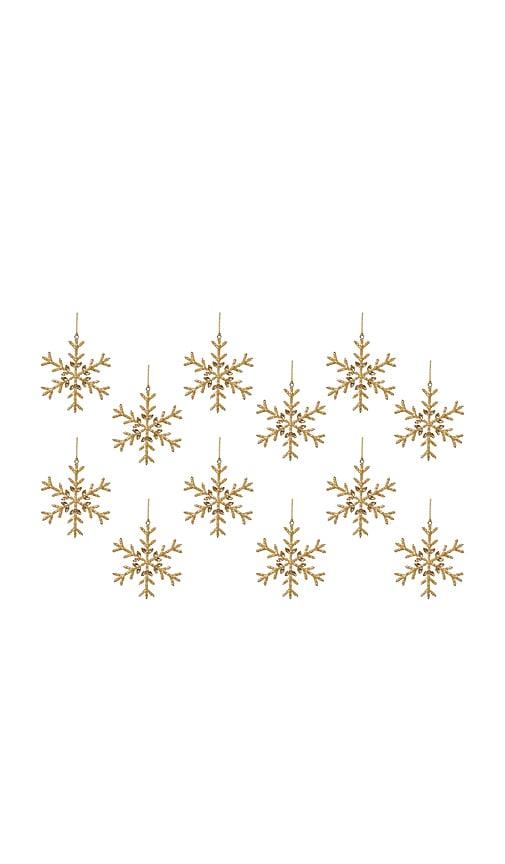 The Favorites Beaded Snowflake Ornament Set Of 12 in Metallic Gold by THE FAVORITES