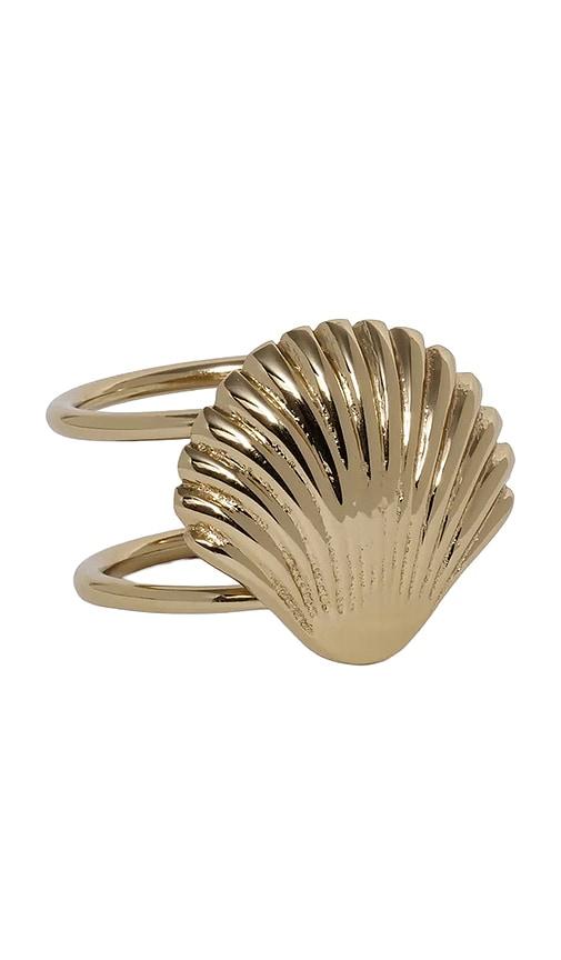 The Favorites Cap Ferrat Shell Napkin Ring Set of 4 in Metallic Gold by THE FAVORITES