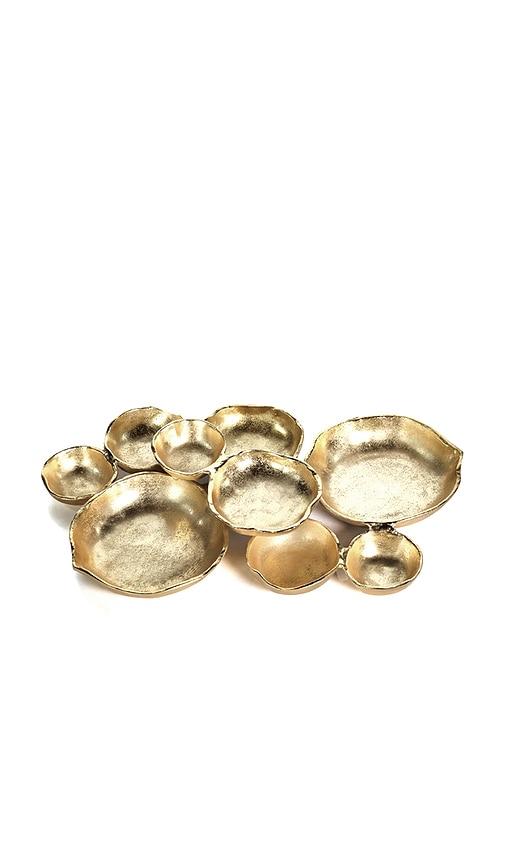 The Favorites Cluster Of Nine Round Serving Bowls in Metallic Bronze by THE FAVORITES