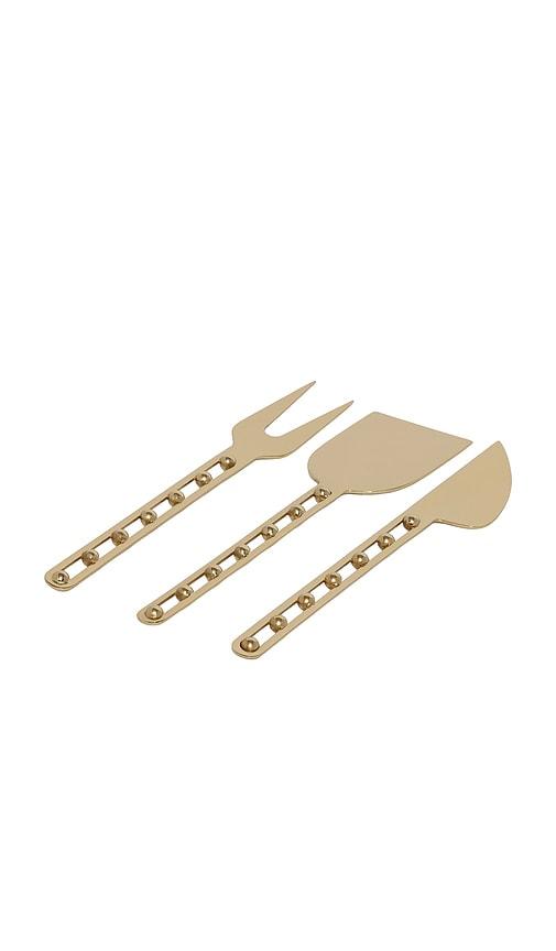 The Favorites Cordoba Cheese Set Of 3 in Metallic Gold by THE FAVORITES